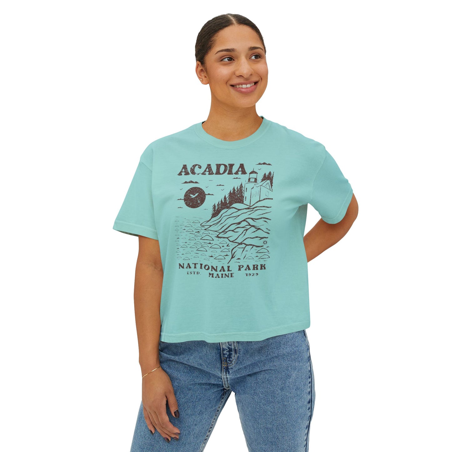 Acadia National Park Women's Short Sleeve Boxy Tee