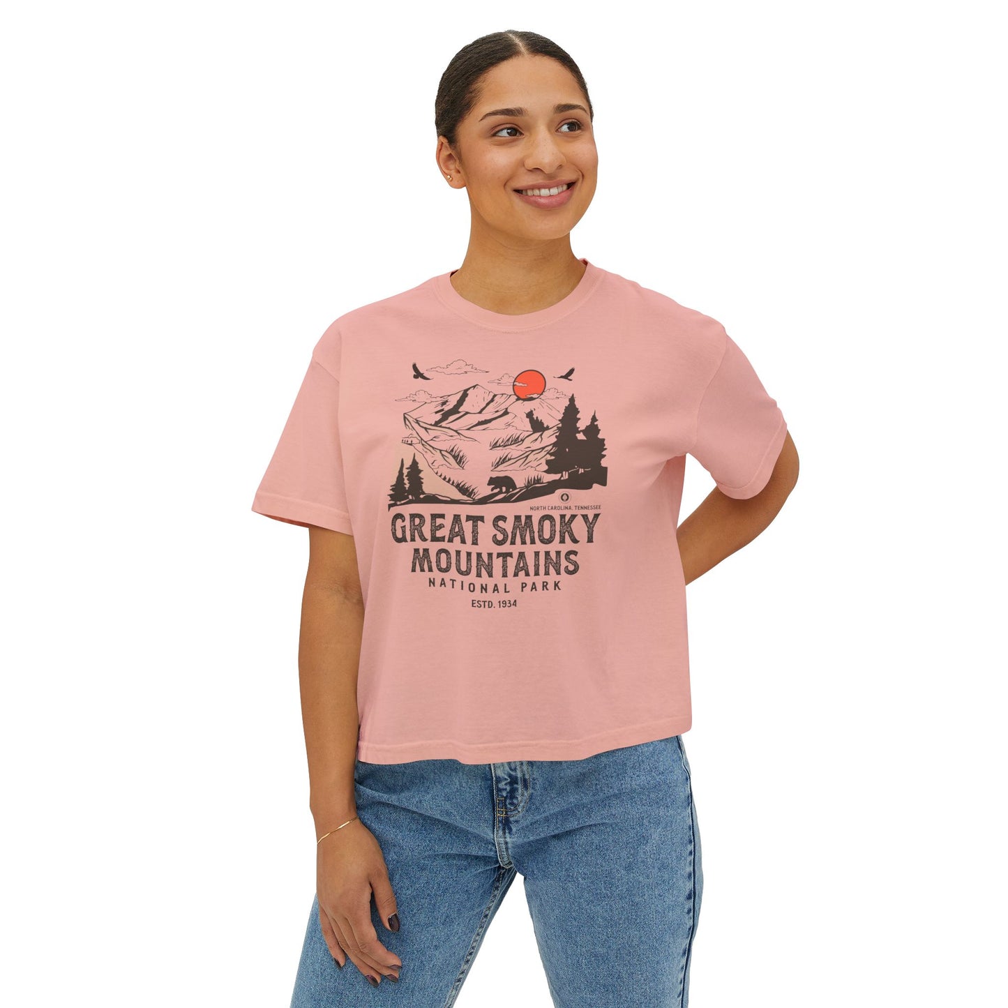 Great Smoky Mountains National Park Women's Short Sleeve Boxy Tee