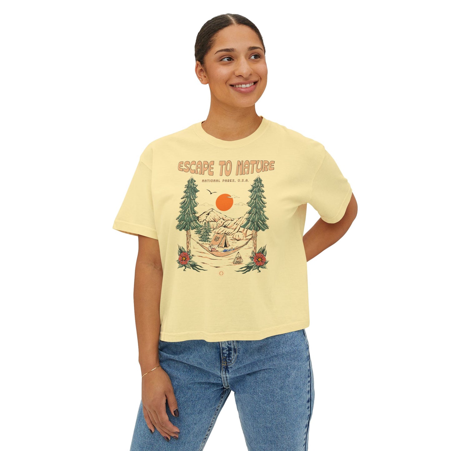 Escape To Nature Women's Short Sleeve Boxy Tee