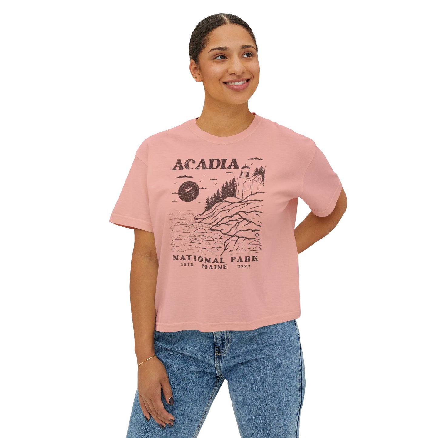 Acadia National Park Women's Short Sleeve Boxy Tee