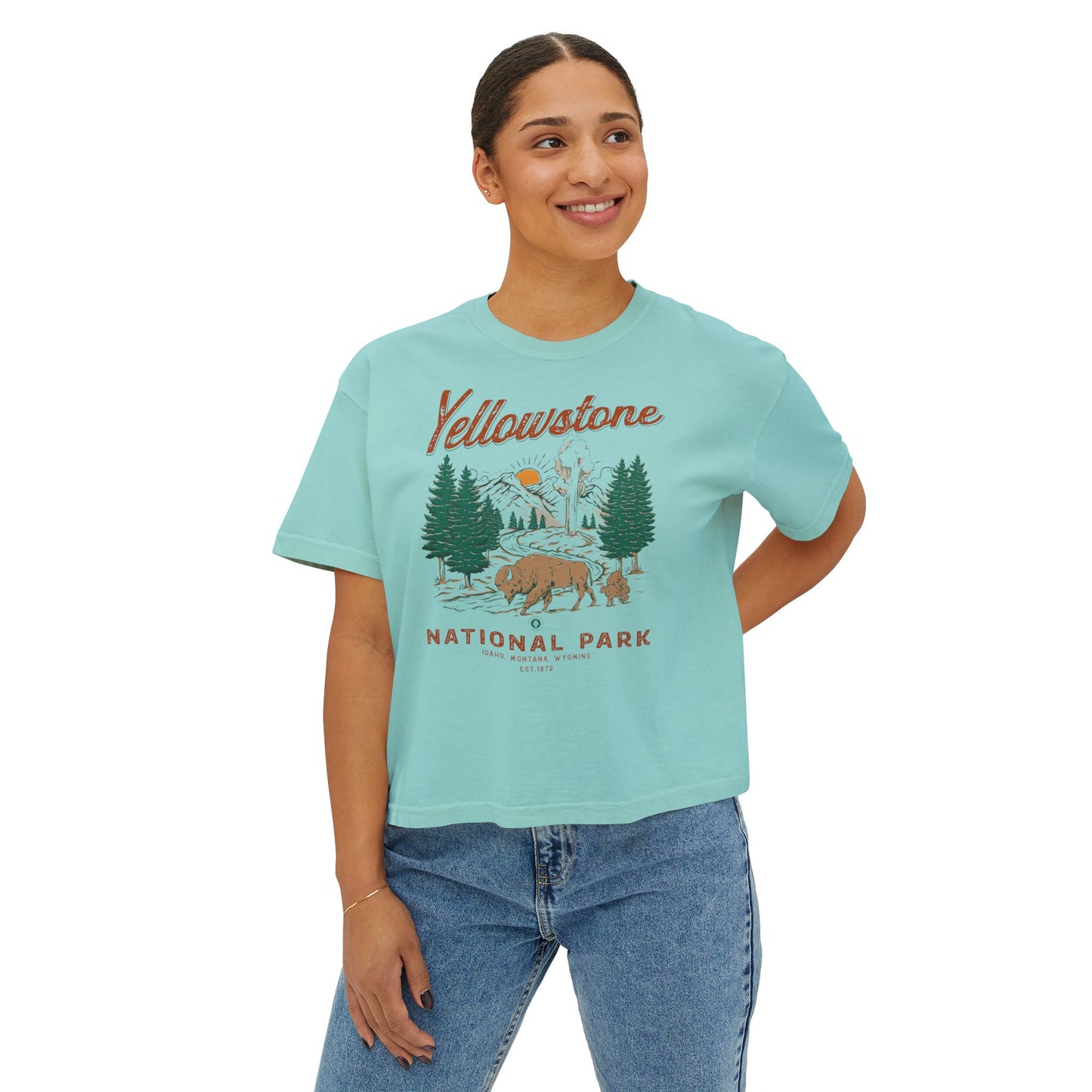 Yellowstone National Park Women's Short Sleeve Boxy Tee