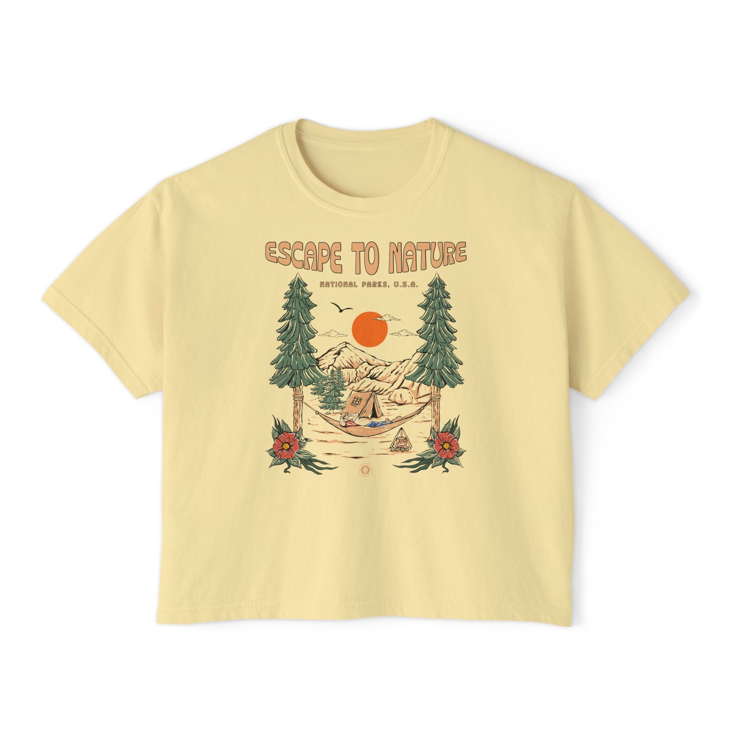Escape To Nature Women's Short Sleeve Boxy Tee