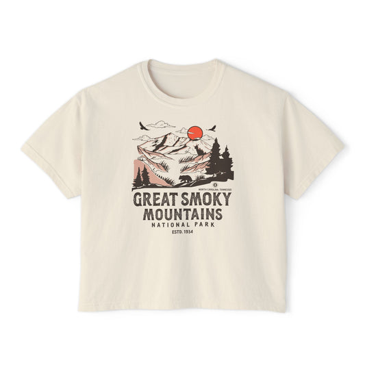 Great Smoky Mountains National Park Women's Short Sleeve Boxy Tee