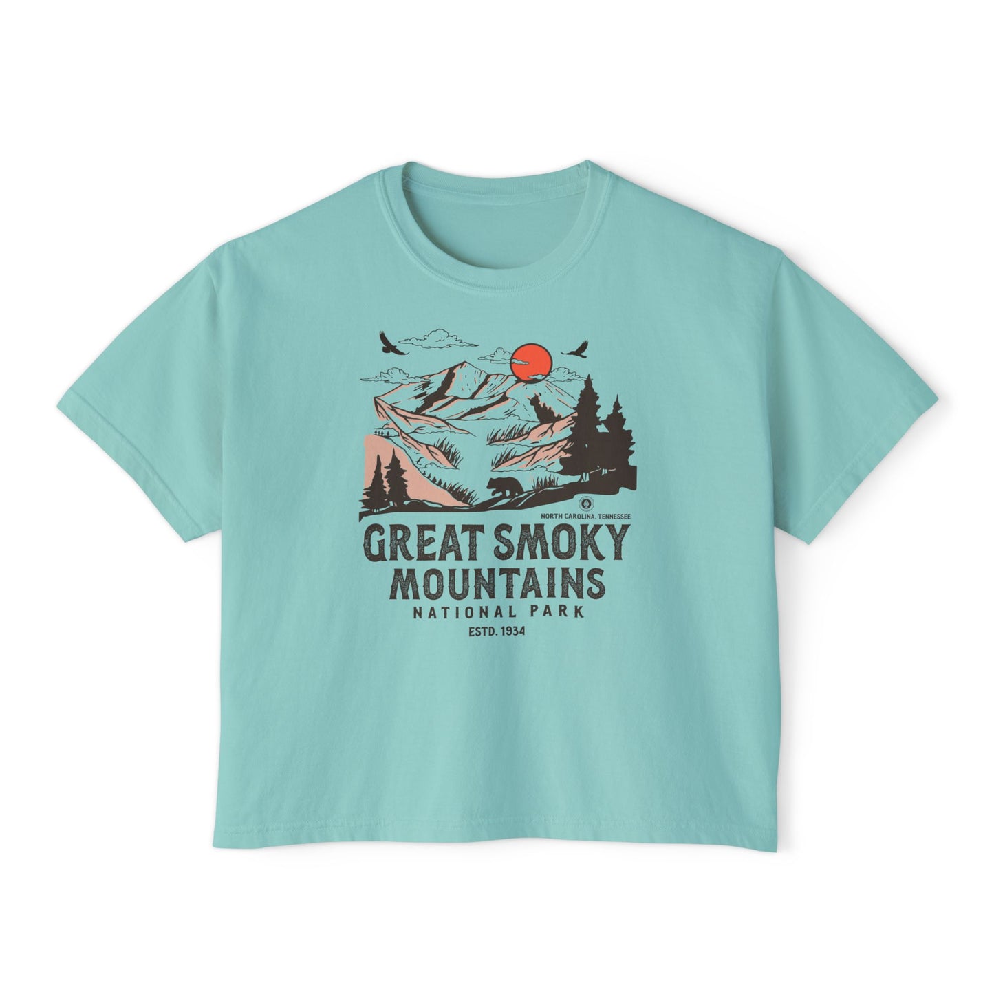Great Smoky Mountains National Park Women's Short Sleeve Boxy Tee