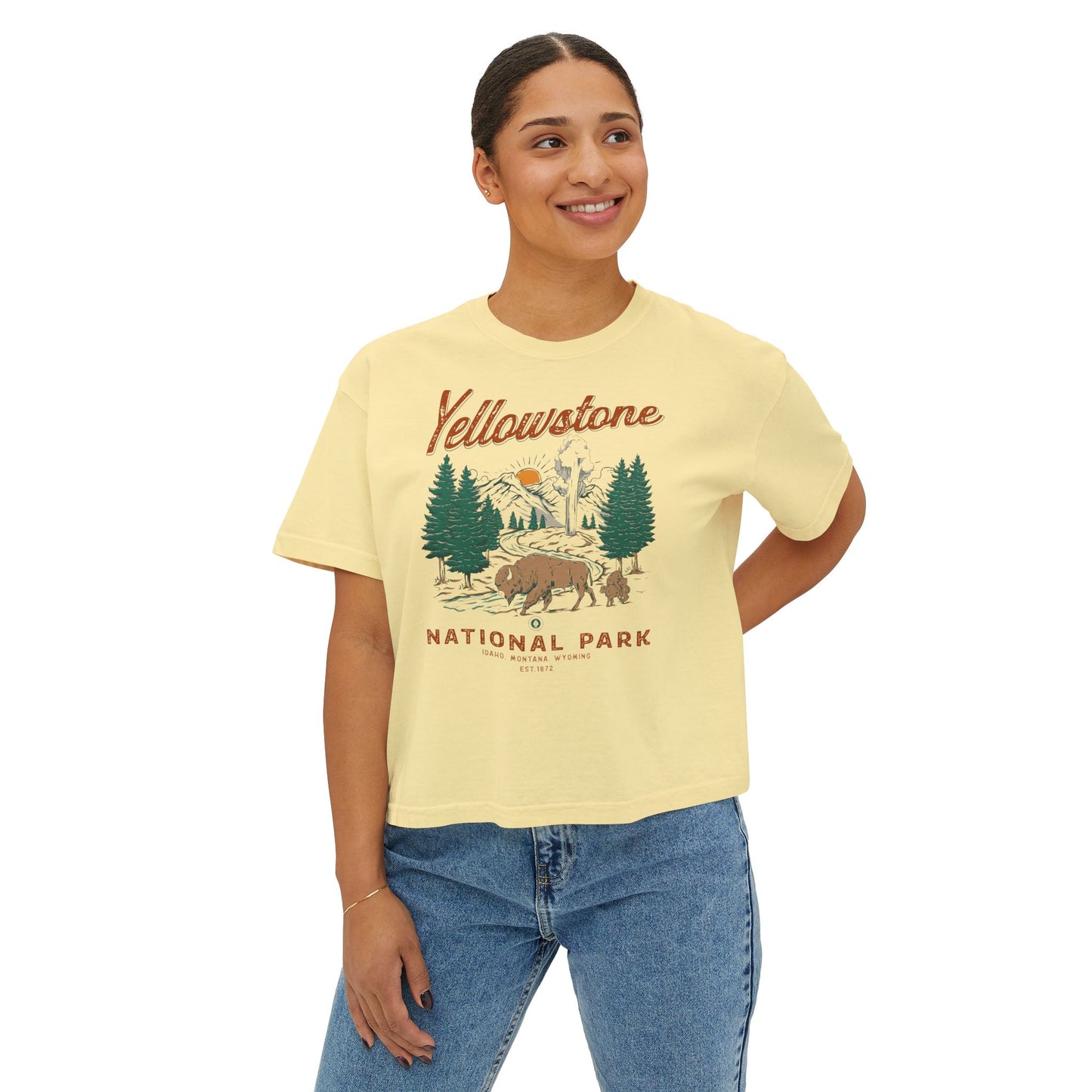 Yellowstone National Park Women's Short Sleeve Boxy Tee