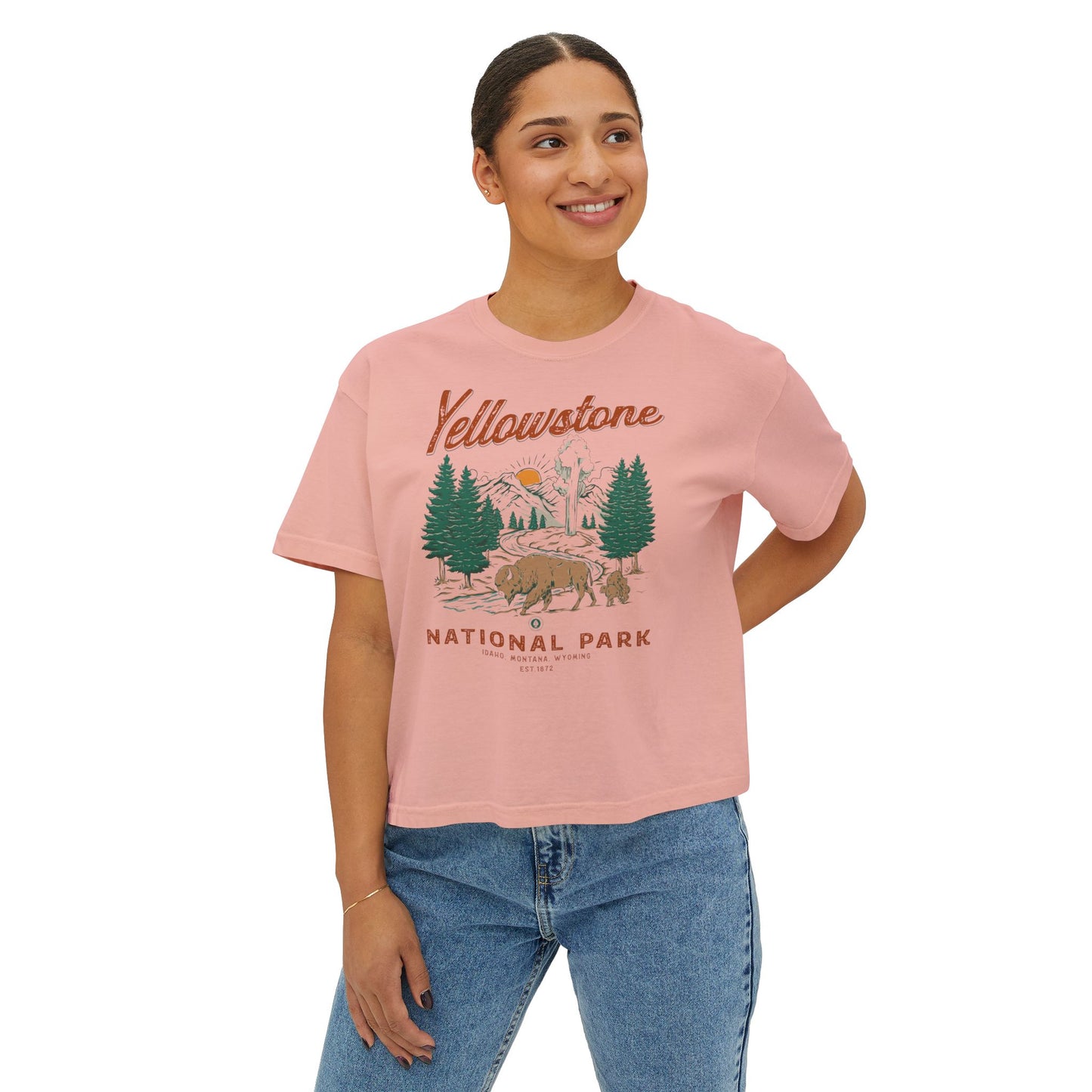 Yellowstone National Park Women's Short Sleeve Boxy Tee