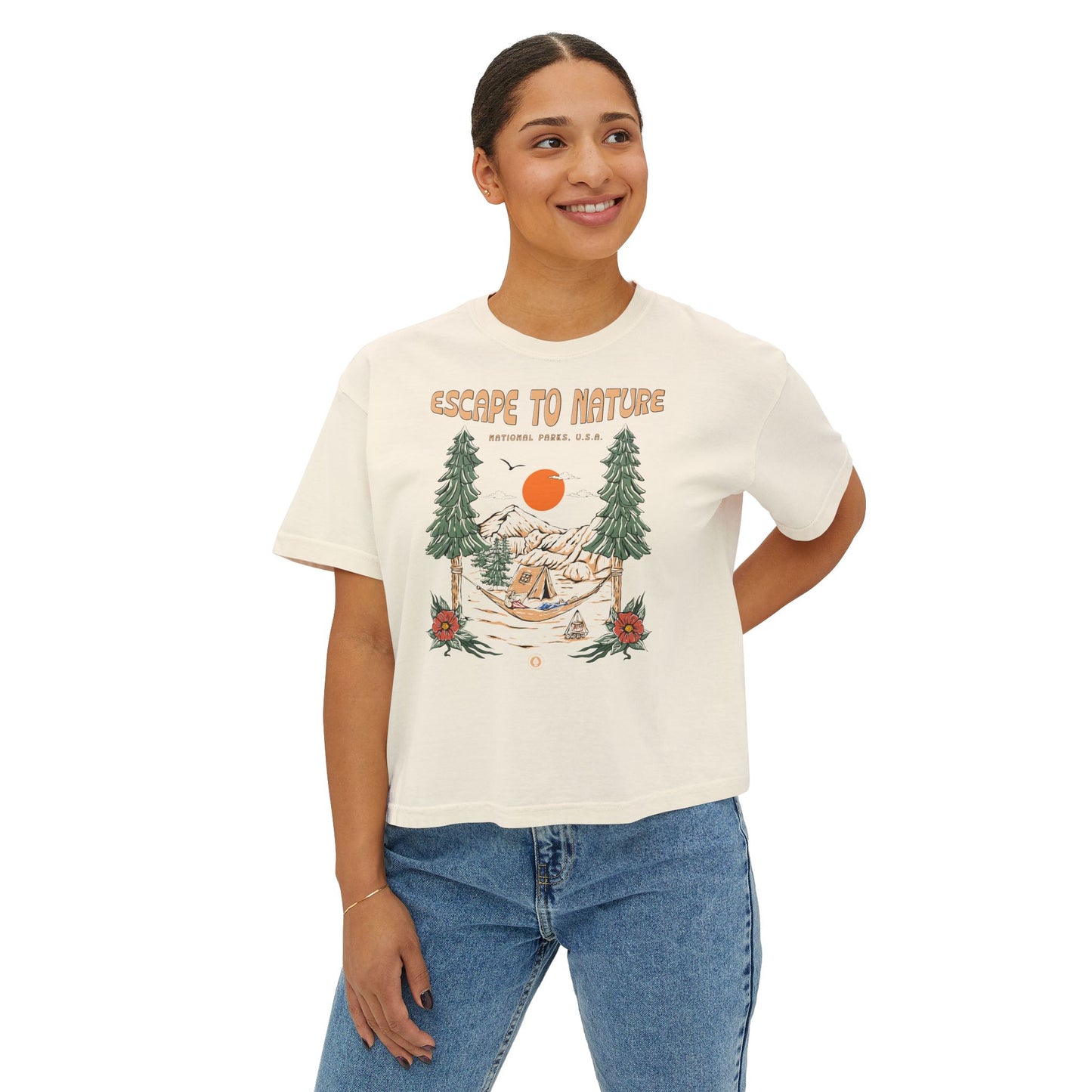 Escape To Nature Women's Short Sleeve Boxy Tee