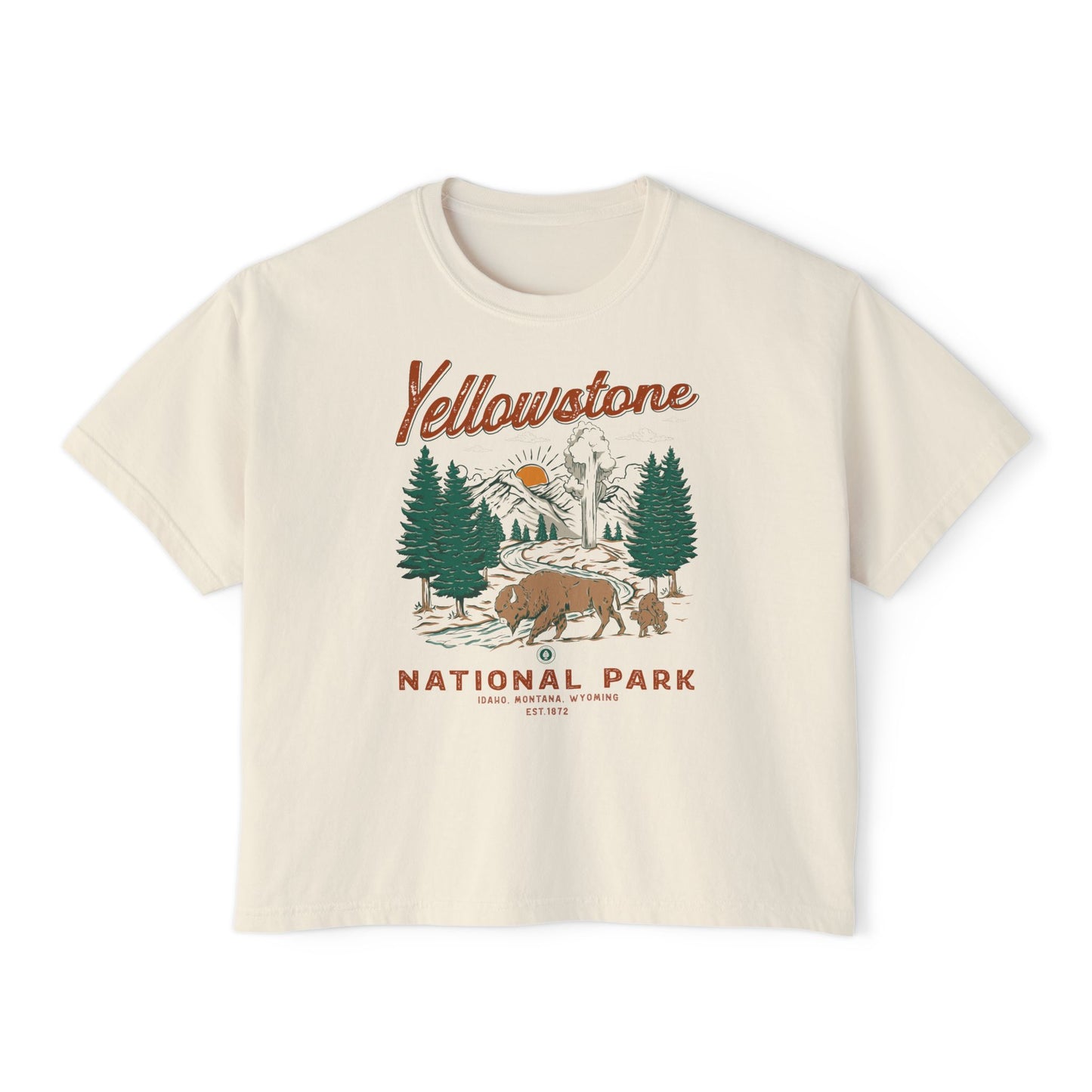 Yellowstone National Park Women's Short Sleeve Boxy Tee