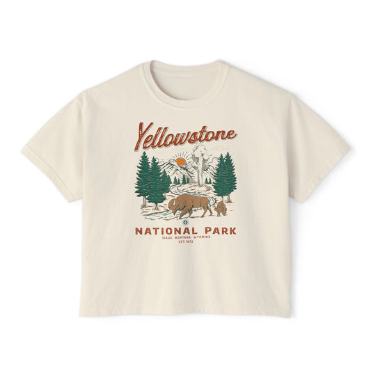 Yellowstone National Park Women's Short Sleeve Boxy Tee