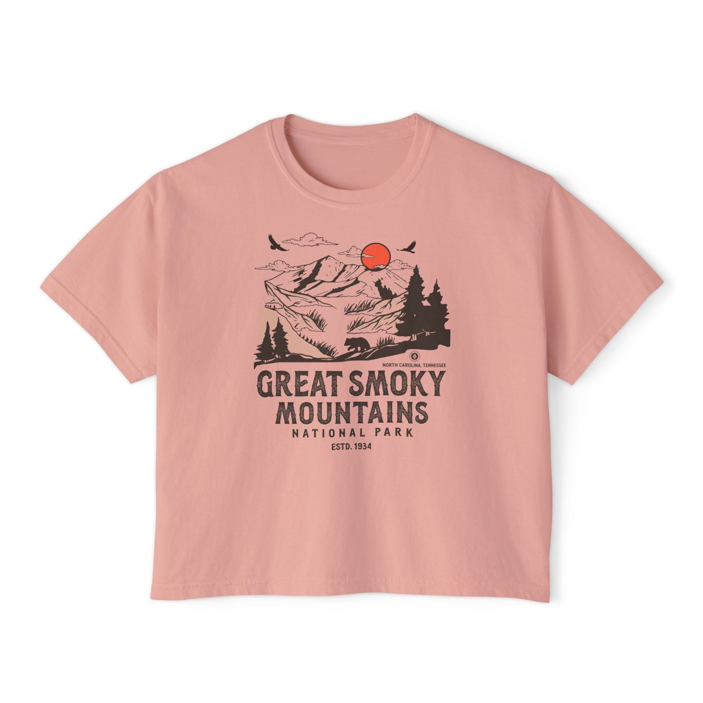 Great Smoky Mountains National Park Women's Short Sleeve Boxy Tee