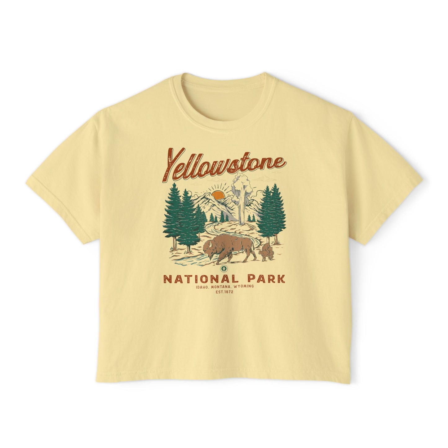 Yellowstone National Park Women's Short Sleeve Boxy Tee