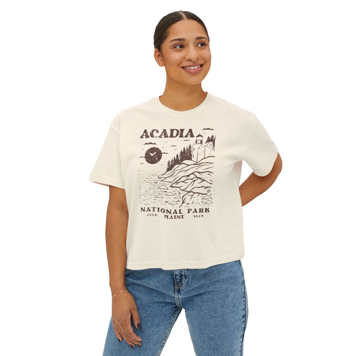 Acadia National Park Women's Short Sleeve Boxy Tee
