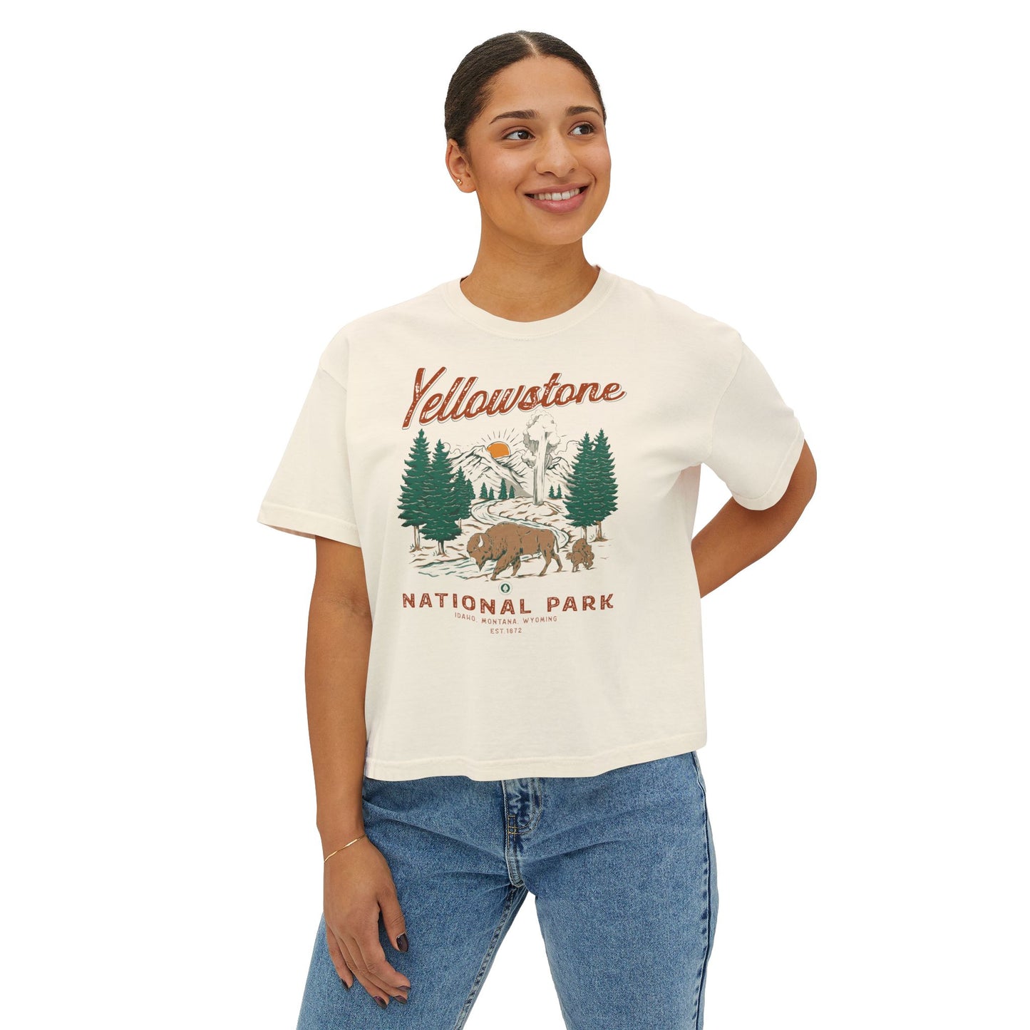 Yellowstone National Park Women's Short Sleeve Boxy Tee