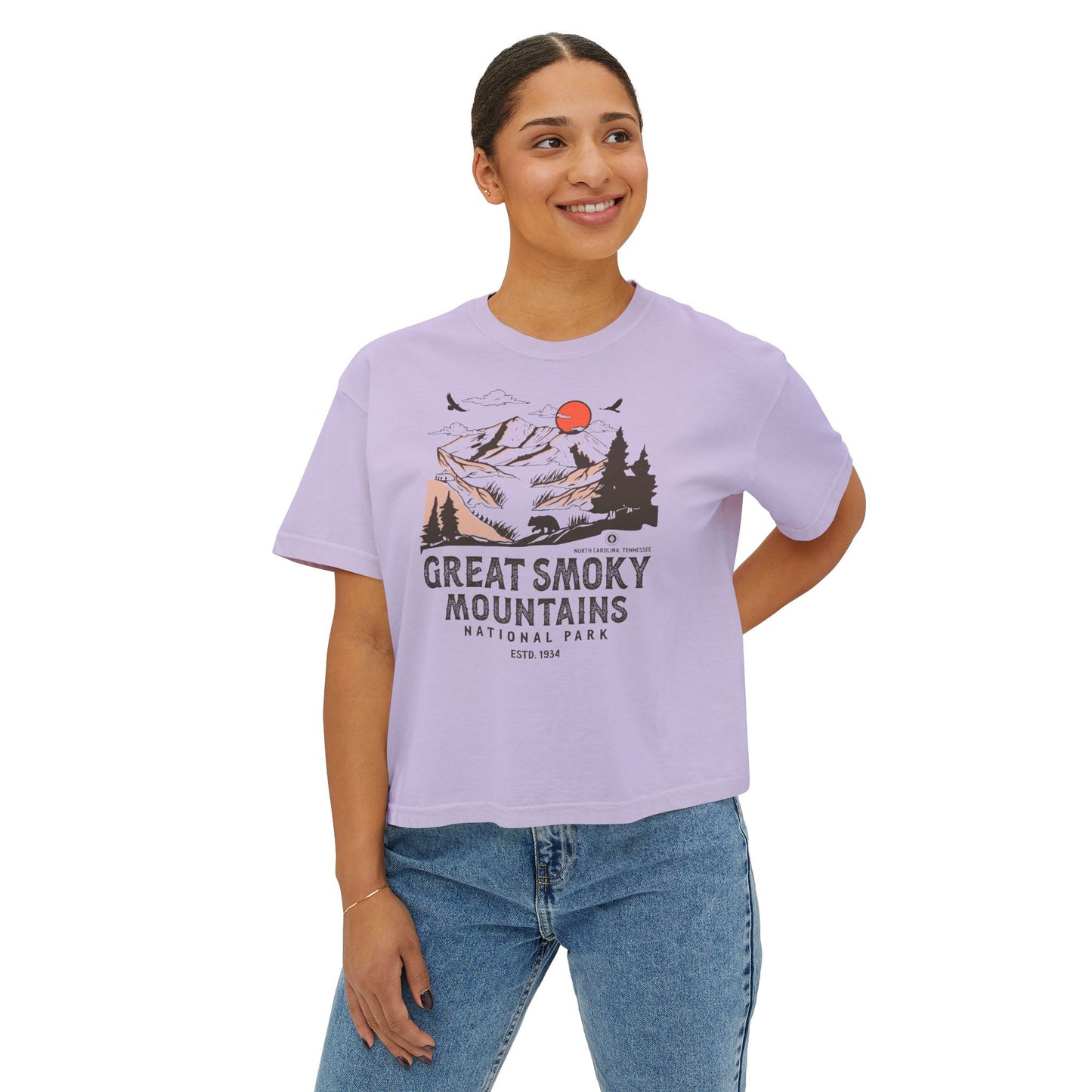 Great Smoky Mountains National Park Women's Short Sleeve Boxy Tee