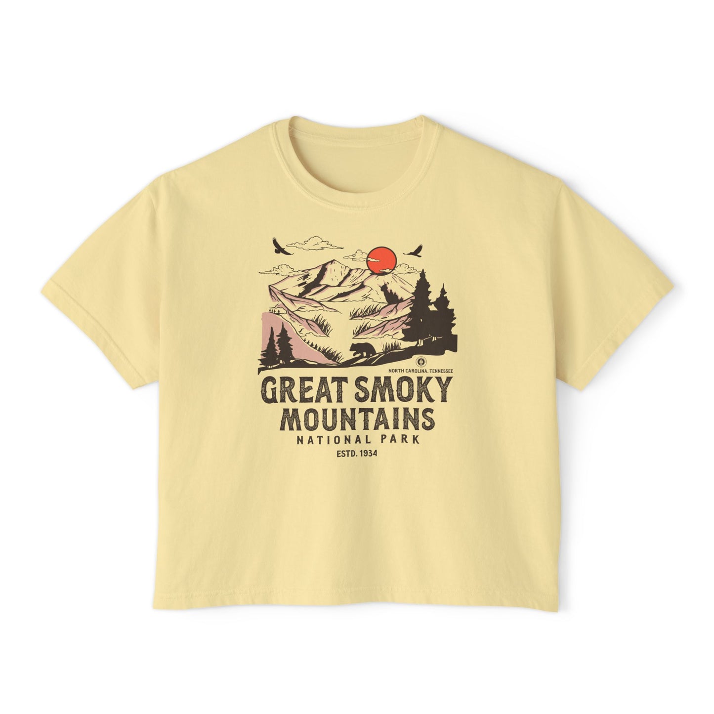Great Smoky Mountains National Park Women's Short Sleeve Boxy Tee