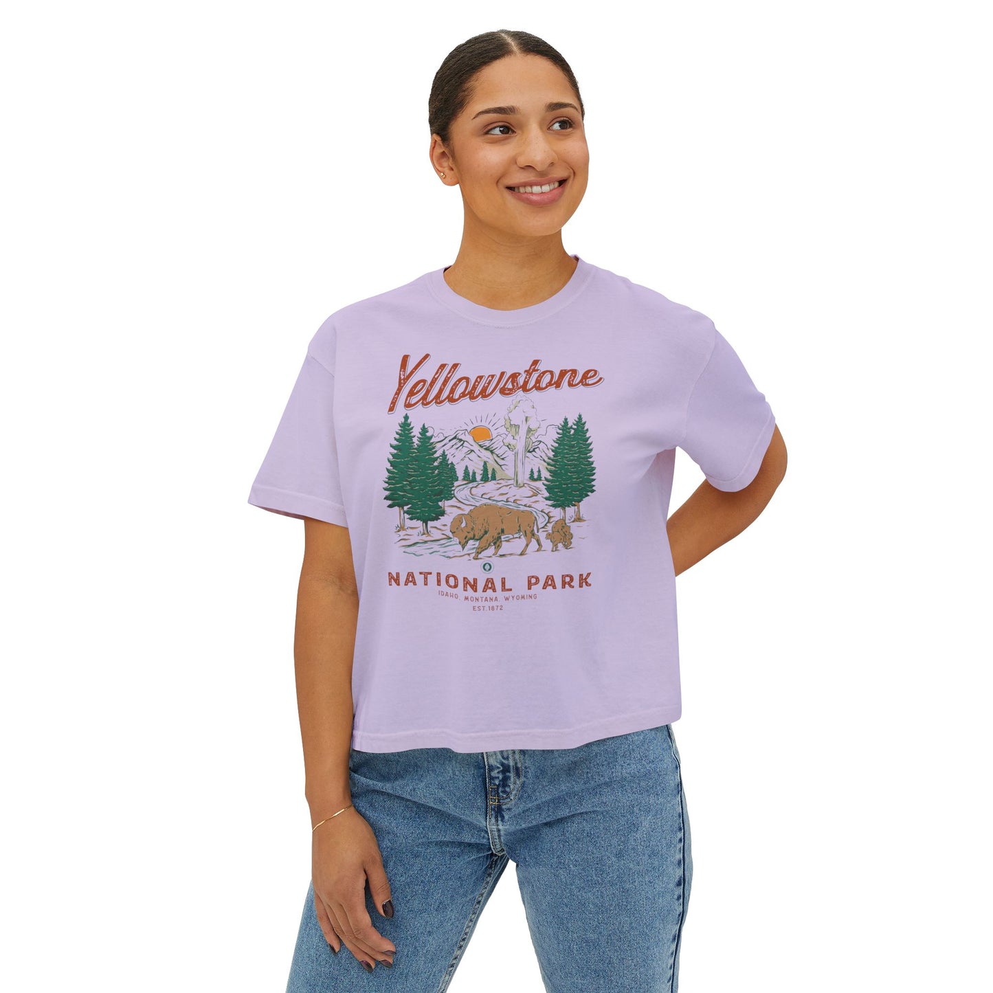 Yellowstone National Park Women's Short Sleeve Boxy Tee