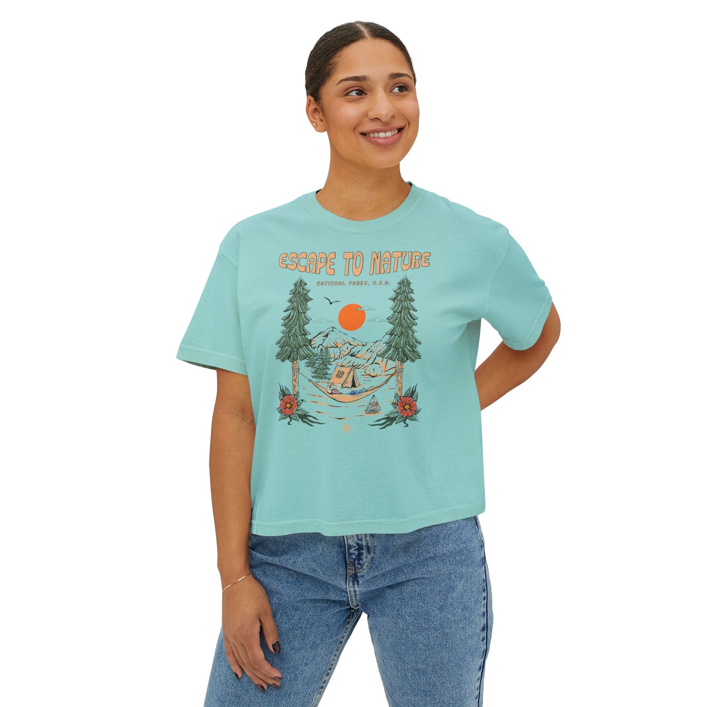 Escape To Nature Women's Short Sleeve Boxy Tee