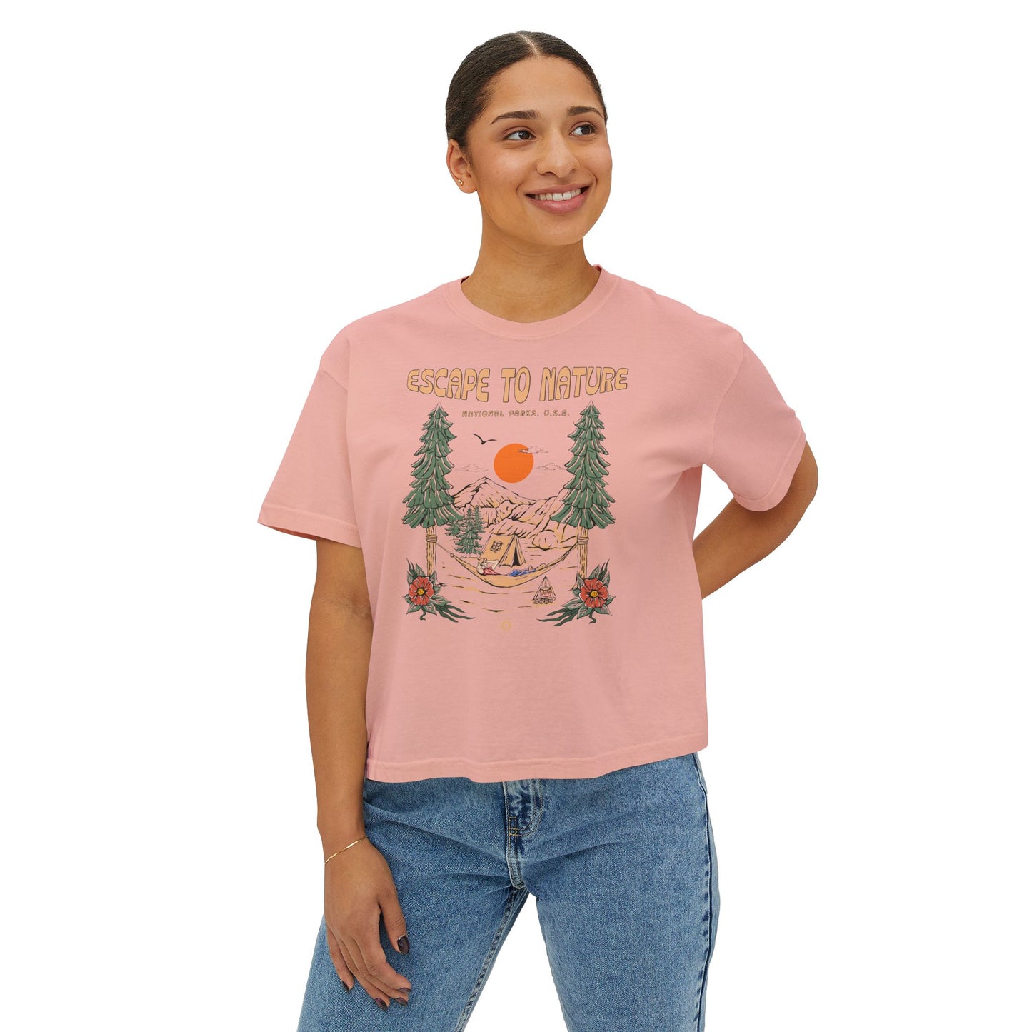 Escape To Nature Women's Short Sleeve Boxy Tee