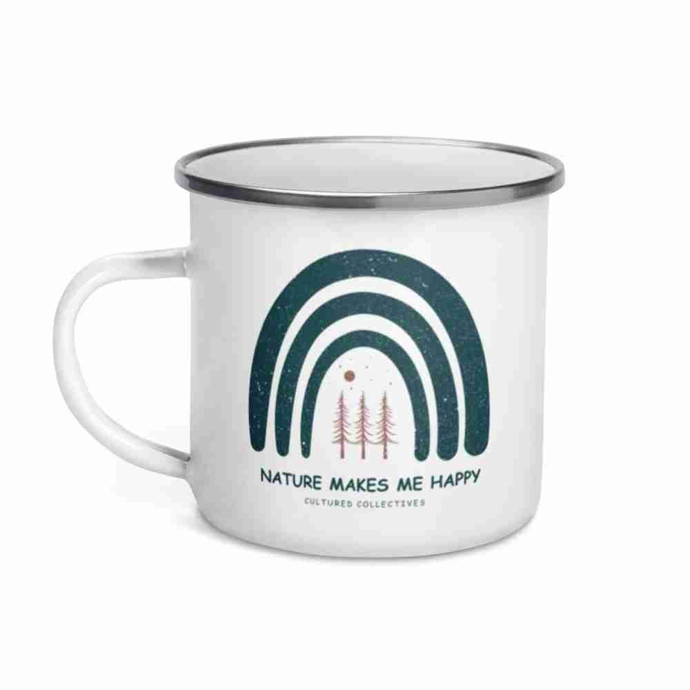 Nature Makes Me Happy Enamel Mug