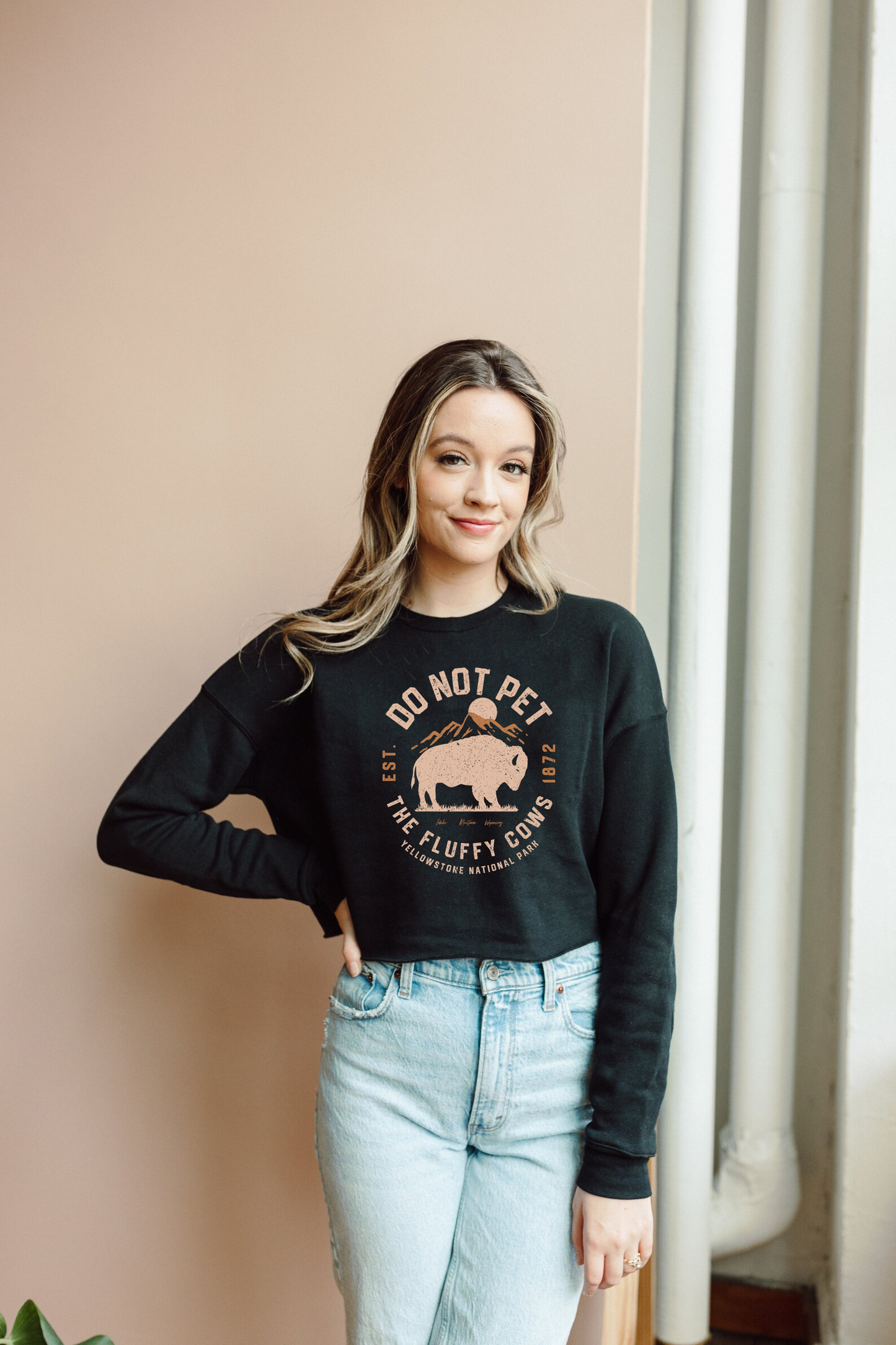 Do Not Pet the Fluffy Cows Crop Sweatshirt