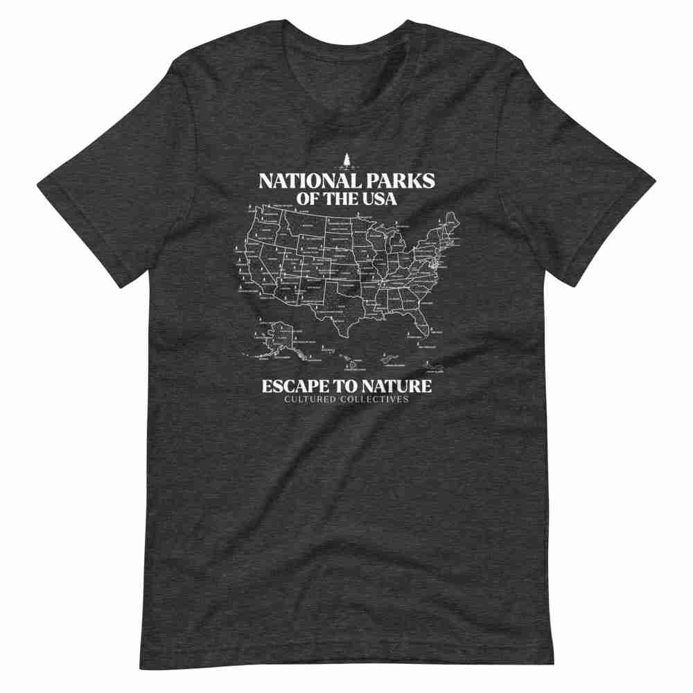 National Parks of The USA Map Tee