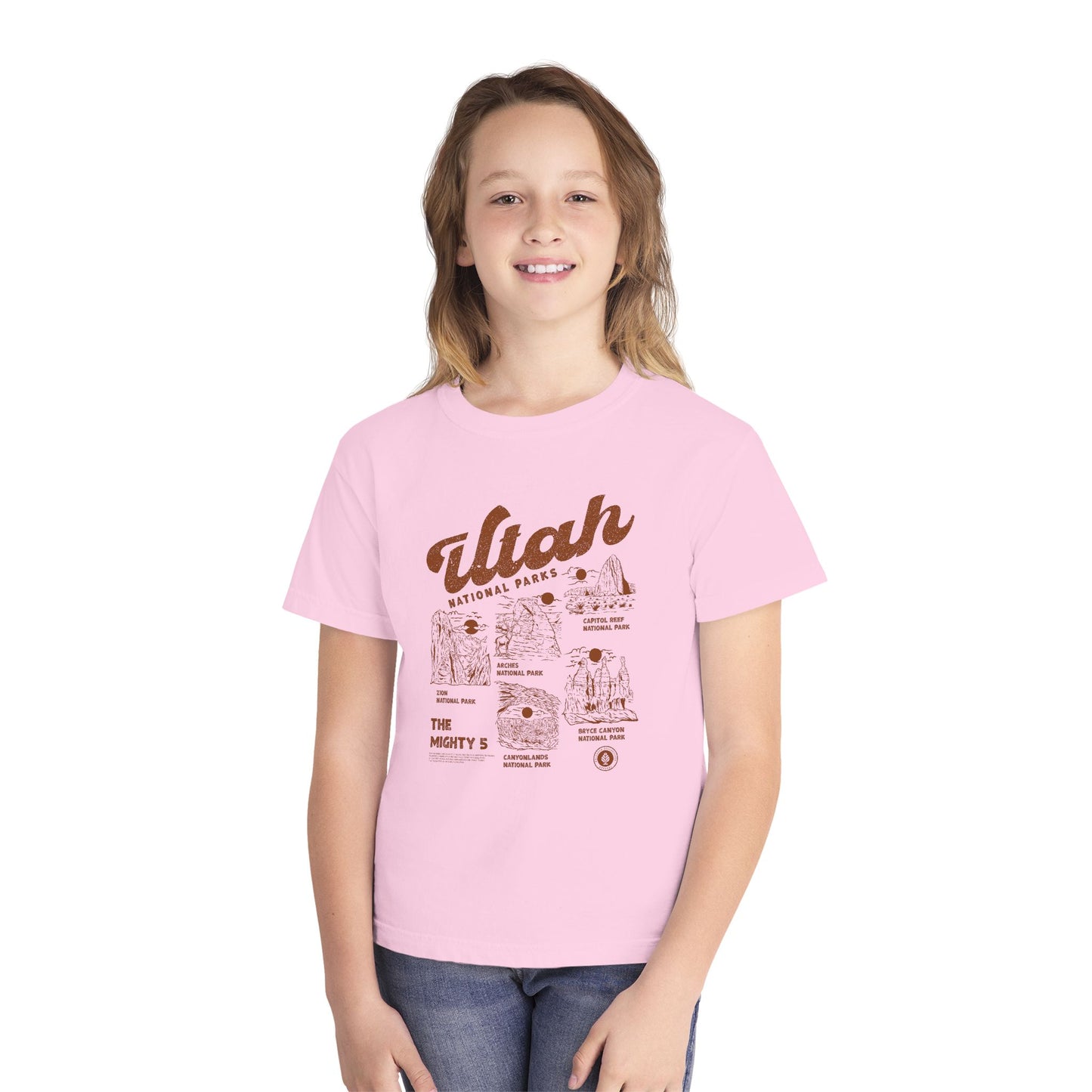 Utah National Parks Youth Shirt Mighty 5 Hiking Tee