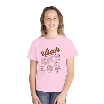 Utah National Parks Youth Shirt Mighty 5 Hiking Tee