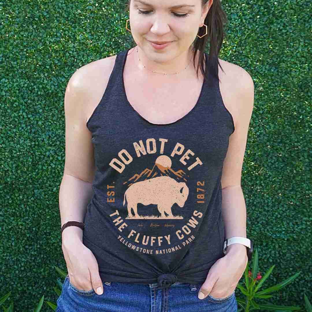 Don't Pet The Fluffy Cows Women's Racerback Tank