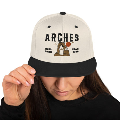 Arches National Park Snapback Hat | Natural/Black