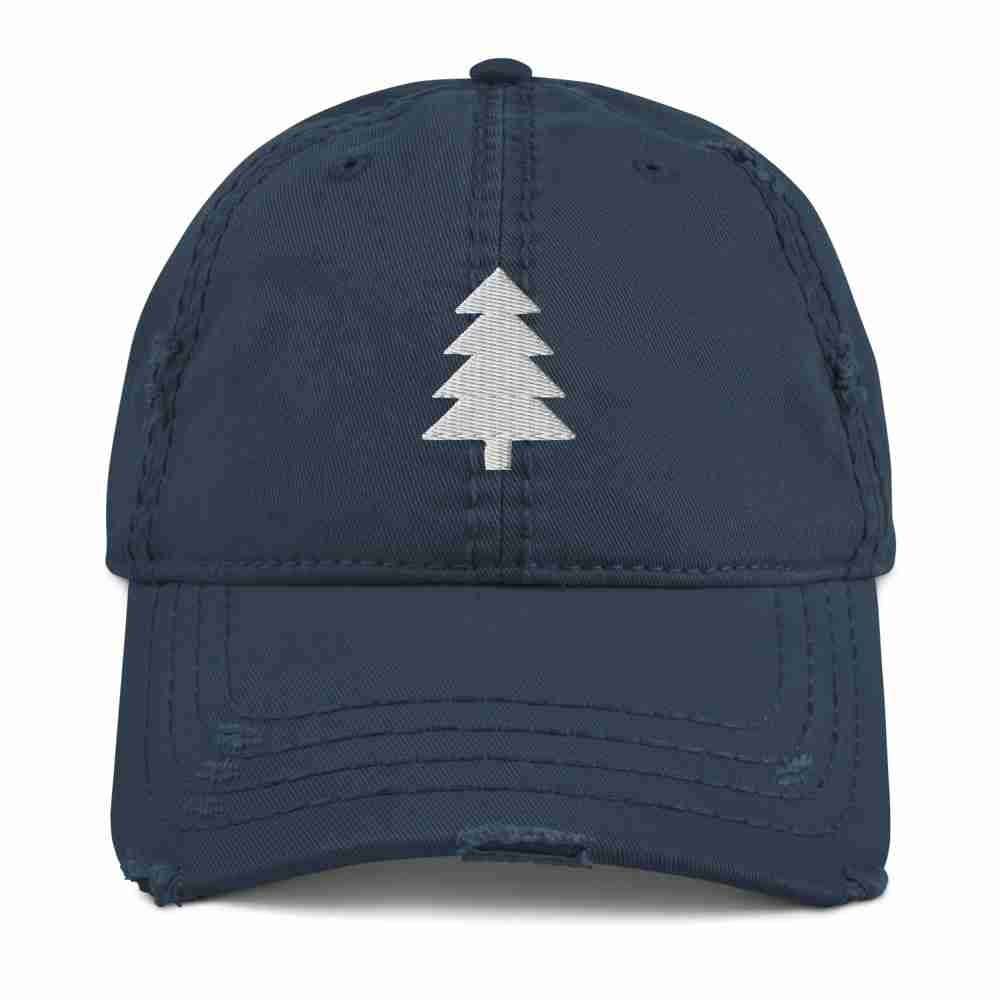 Pine Tree Distressed Dad Hat