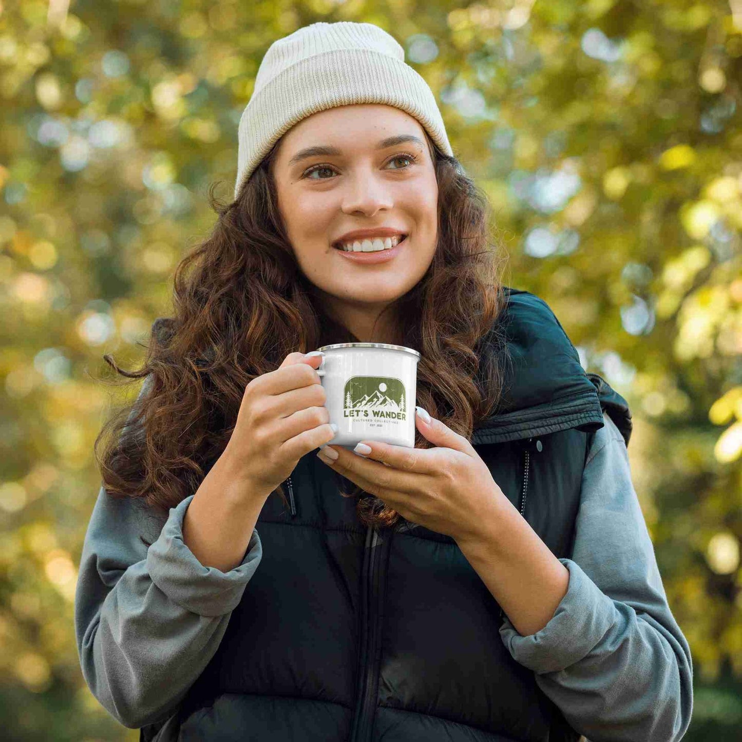 Let's Wander Enamel Mug