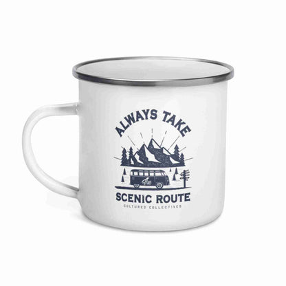 Always Take The Scenic Route Enamel Mug