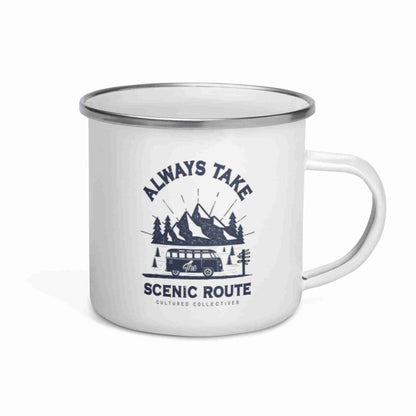 Always Take The Scenic Route Enamel Mug