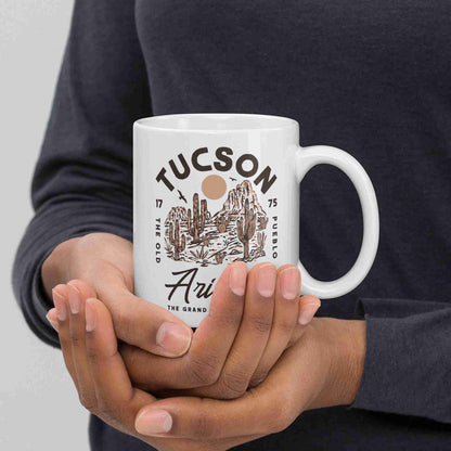 Tucson Arizona White glossy mug