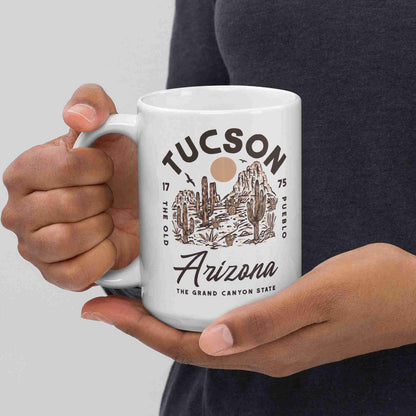 Tucson Arizona White glossy mug