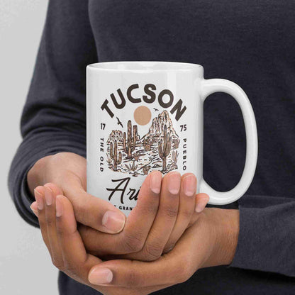 Tucson Arizona White glossy mug