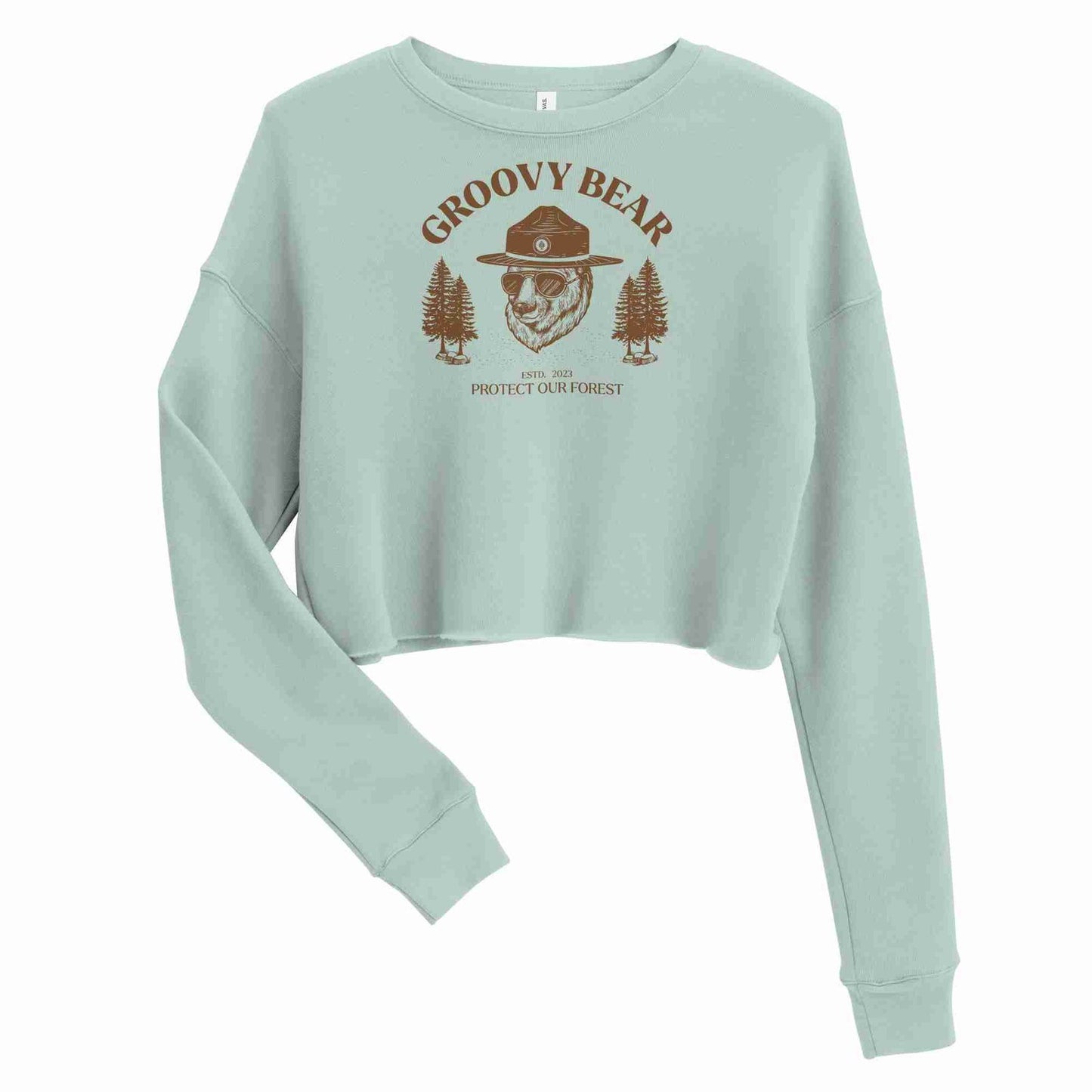 Groovy Bear Crop Sweatshirt