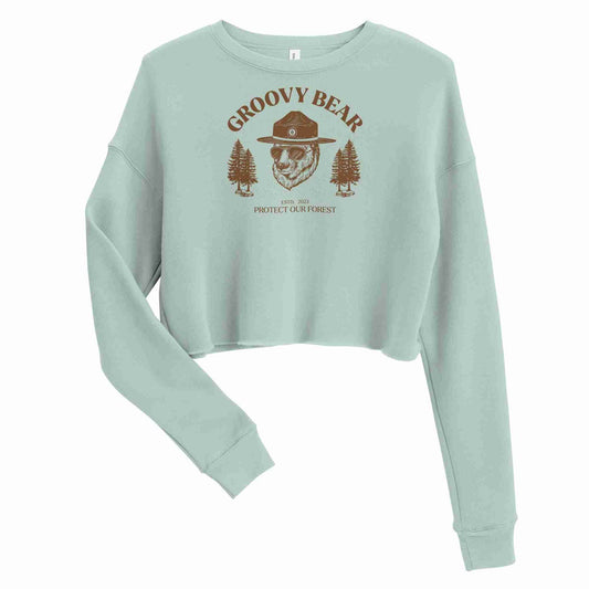 Groovy Bear Crop Sweatshirt